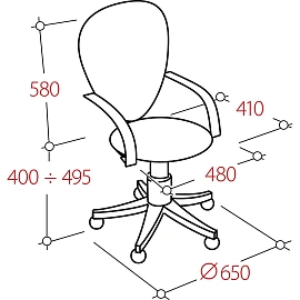 Кресло офисное Easy Chair 224 LPU серо-голубое (велюр, металл)