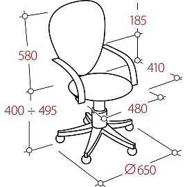 Кресло офисное Easy Chair 224 PPU черное (ткань, металл)