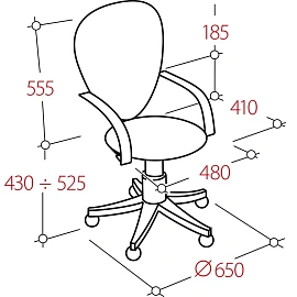 Кресло офисное Easy Chair 225 DSL бежевое/чёрное (велюр, металл)