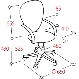 Кресло офисное Easy Chair 225 DSL черное (сетка/ткань, металл)