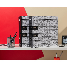 Папка-регистратор №1 School Аниме Комикс 80 мм чёрная бумага