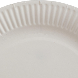 Тарелка одноразовая бумажная Эконом 180 мм белая 500 штук в упаковке