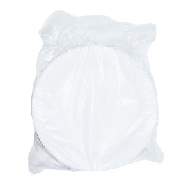 Тарелка одноразовая бумажная Комус Эконом 210 мм белая 500 штук в упаковке