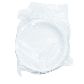 Тарелка одноразовая бумажная Комус Эконом 210 мм белая (500 штук в упаковке)