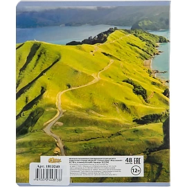 Тетрадь предметная по обществознанию Комус Класс Мир Знаний А5 48 листов с рисунком в клетку, глянцевая ламинация