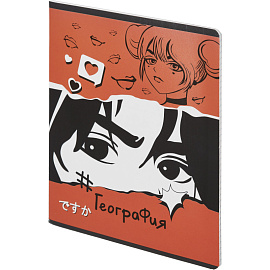 Тетрадь предметная по географии №1 School Аниме А5 48 листов с рисунком в клетку, TWIN лак