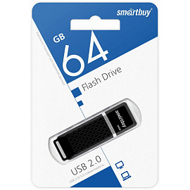 Флешка USB 2.0 64 ГБ Smartbuy Quartz (SB64GBQZ-K)