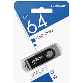 Флешка USB 2.0 64 ГБ SmartBuy Twist (SB064GB2TWK)