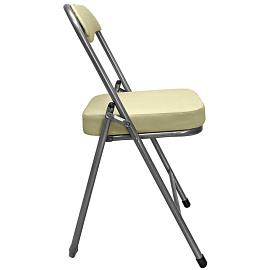 Стул складной РС 04 кант слоновая кость/металлик (искусственная кожа)