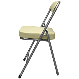 Стул складной РС 04 кант слоновая кость/металлик (искусственная кожа)