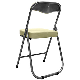 Стул складной РС 04 кант слоновая кость/металлик (искусственная кожа)