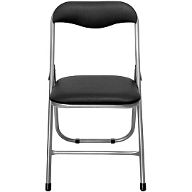 Стул складной РС 04 черный/серебро (искусственная кожа)