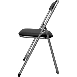 Стул складной РС 04 черный/серебро (искусственная кожа)