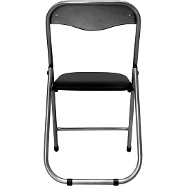 Стул складной РС 04 черный/серебро (искусственная кожа)