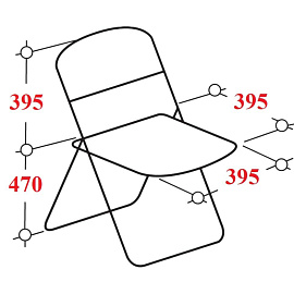 Стул складной РС 04 черный/серебро (искусственная кожа)