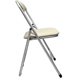 Стул складной РС 04 слоновая кость/серебро (искусственная кожа)