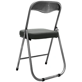 Стул складной каркас металлик , кожзам серый РС 04 кант