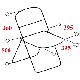 Стул складной каркас металлик , кожзам серый РС 04 кант