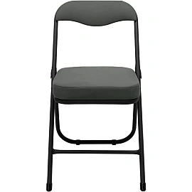 Стул складной РС 04 кант серый/черный (искусственная кожа)