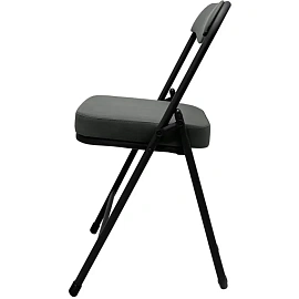 Стул складной РС 04 кант серый/черный (искусственная кожа)