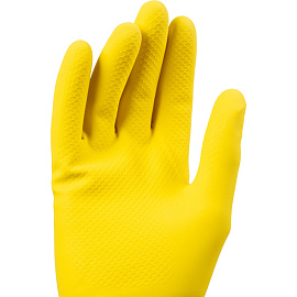 Перчатки КЩС латексные Scaffa Луч Cem L40 с хлопковым напылением желтые (размер 8)