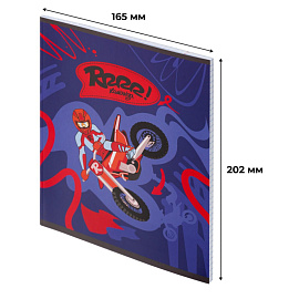 Тетрадь общая Motocross А5 48 листов в клетку на скрепке обложка с рисунком ВД-лак