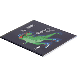 Тетрадь общая №1 School Динозавр А5 48 листов в клетку на скрепке обложка с рисунком ВД-лак