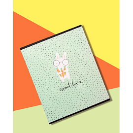 Тетрадь общая №1 School Кролик А5 48 листов в клетку на скрепке обложка с рисунком ВД-лак