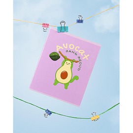 Тетрадь общая Avocat А5 48 листов в клетку на скрепке обложка фиолетовая ВД-лак