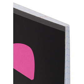 Тетрадь общая Kitty А5 48 листов в клетку на скрепке обложка черная ВД-лак