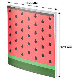 Тетрадь общая №1 School Арбуз А5 96 листов в клетку на скрепке обложка с рисунком ВД-лак