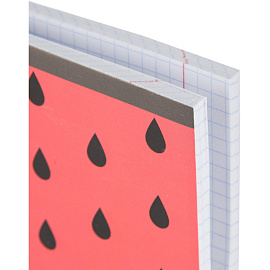 Тетрадь общая №1 School Арбуз А5 96 листов в клетку на скрепке обложка с рисунком ВД-лак