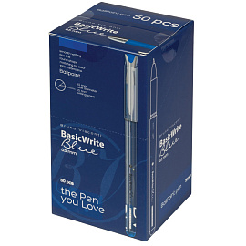 Ручка шариковая неавтоматическая Bruno Visconti BasicWrite синяя (толщина линии 0.4 мм) фото Ручка шариковая неавтоматическая Bruno Visconti BasicWrite синяя (толщина линии 0.4 мм)