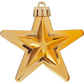 Набор елочных игрушек Звезды пластик (высота 6.5 см, 6 штук в упаковке)