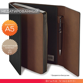 Ежедневник недатированный Bruno Visconti Waltz искусственная кожа А5 136 листов чёрный (чёрный обрез)