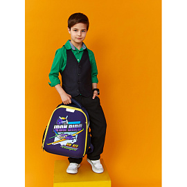 Ранец Комус класс Basic Iron Bird синий с двумя отделениями