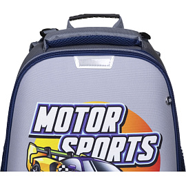Ранец Комус класс Basic Motor Sports серый с двумя отделениями фото Ранец Комус класс Basic Motor Sports серый с двумя отделениями