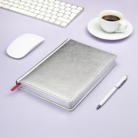 Ежедневник недатированный Bruno Visconti Sidney Nebraska искусственная кожа А5 136 листов серебристый (серебристый обрез)