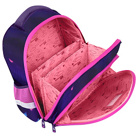 Ранец BRAUBERG KIDS STANDARD, 2 отделения, Curious cat, 36х28х14 см, 273145