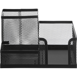 Подставка-органайзер для канцелярских принадлежностей Attache 3 отделения черная 18.5x9.3x10.2 см