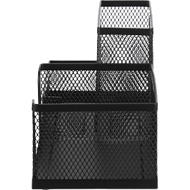 Подставка-органайзер для канцелярских принадлежностей Attache 3 отделения черная 18.5x9.3x10.2 см