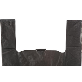 Пакет-майка ПНД 30 мкм черный (40+18x70 см, 100 штук в упаковке)