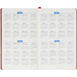 Ежедневник недатированный Attache Flex искусственная кожа Soft Touch А5 136 листов красный с фиксирующей резинкой (красный обрез)