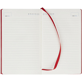 Ежедневник недатированный Attache Flex искусственная кожа Soft Touch А5 136 листов красный с фиксирующей резинкой (красный обрез)
