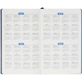 Ежедневник недатированный Attache Flex искусственная кожа Soft Touch А5 136 листов синий с фиксирующей резинкой (синий обрез)