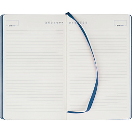 Ежедневник недатированный Attache Flex искусственная кожа Soft Touch А5 136 листов синий с фиксирующей резинкой (синий обрез)