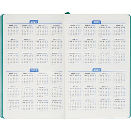 Ежедневник недатированный Attache Flex искусственная кожа Soft Touch А5 136 листов бирюзовый с фиксирующей резинкой (бирюзовый обрез)