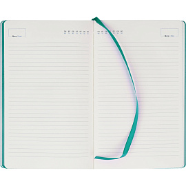 Ежедневник недатированный Attache Flex искусственная кожа Soft Touch А5 136 листов бирюзовый с фиксирующей резинкой (бирюзовый обрез)