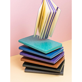 Ежедневник недатированный Attache Flex искусственная кожа Soft Touch А5 136 листов бирюзовый с фиксирующей резинкой (бирюзовый обрез)