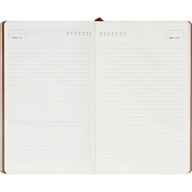 Ежедневник недатированный Attache Flex искусственная кожа Soft Touch А5 136 листов коричневый с фиксирующей резинкой (коричневый обрез)